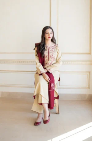 AISLING DHANAK PREMIUM UNSTITCHED EMB 3PC