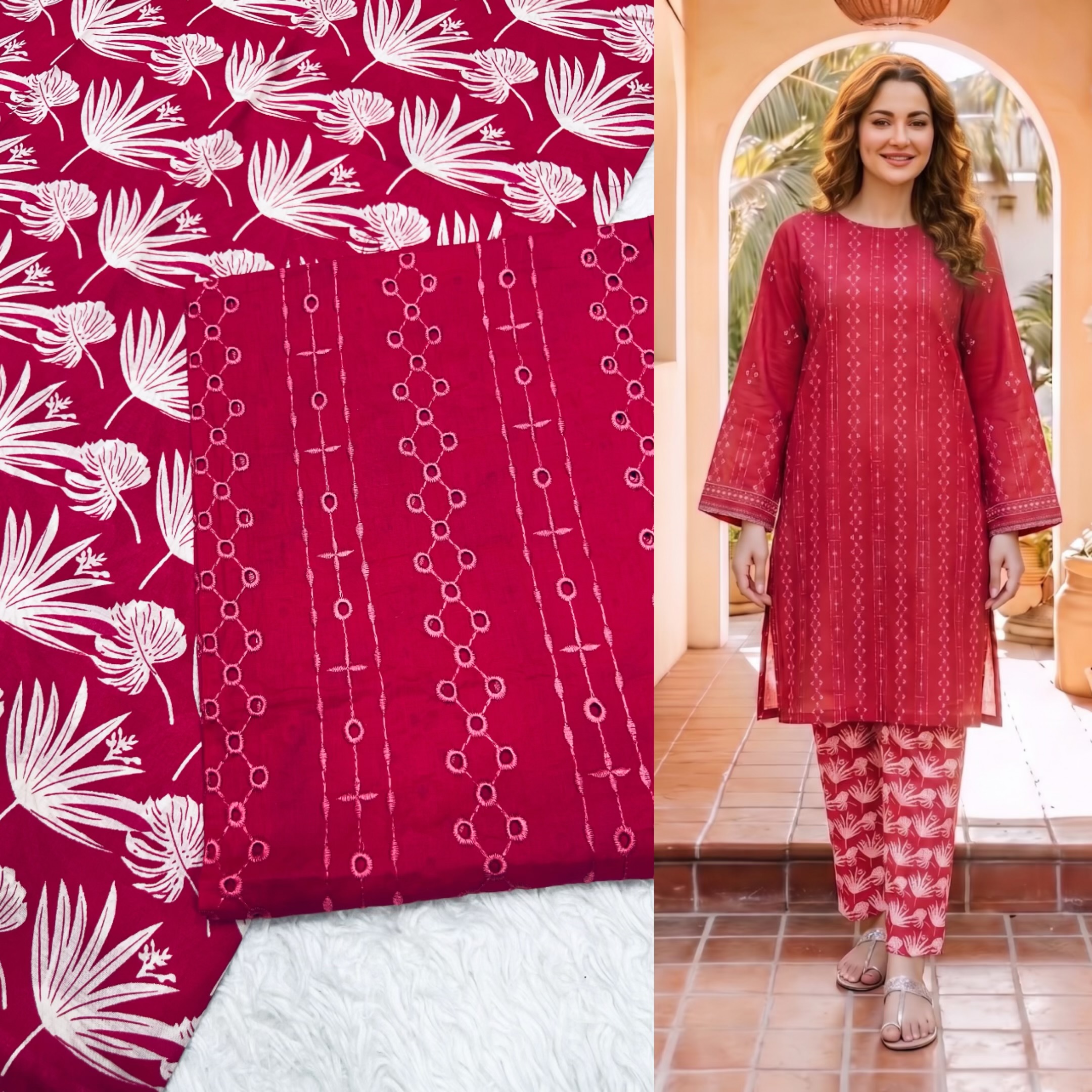 Chikenkari shirt + Printed trouser (4) Colors - Image 2