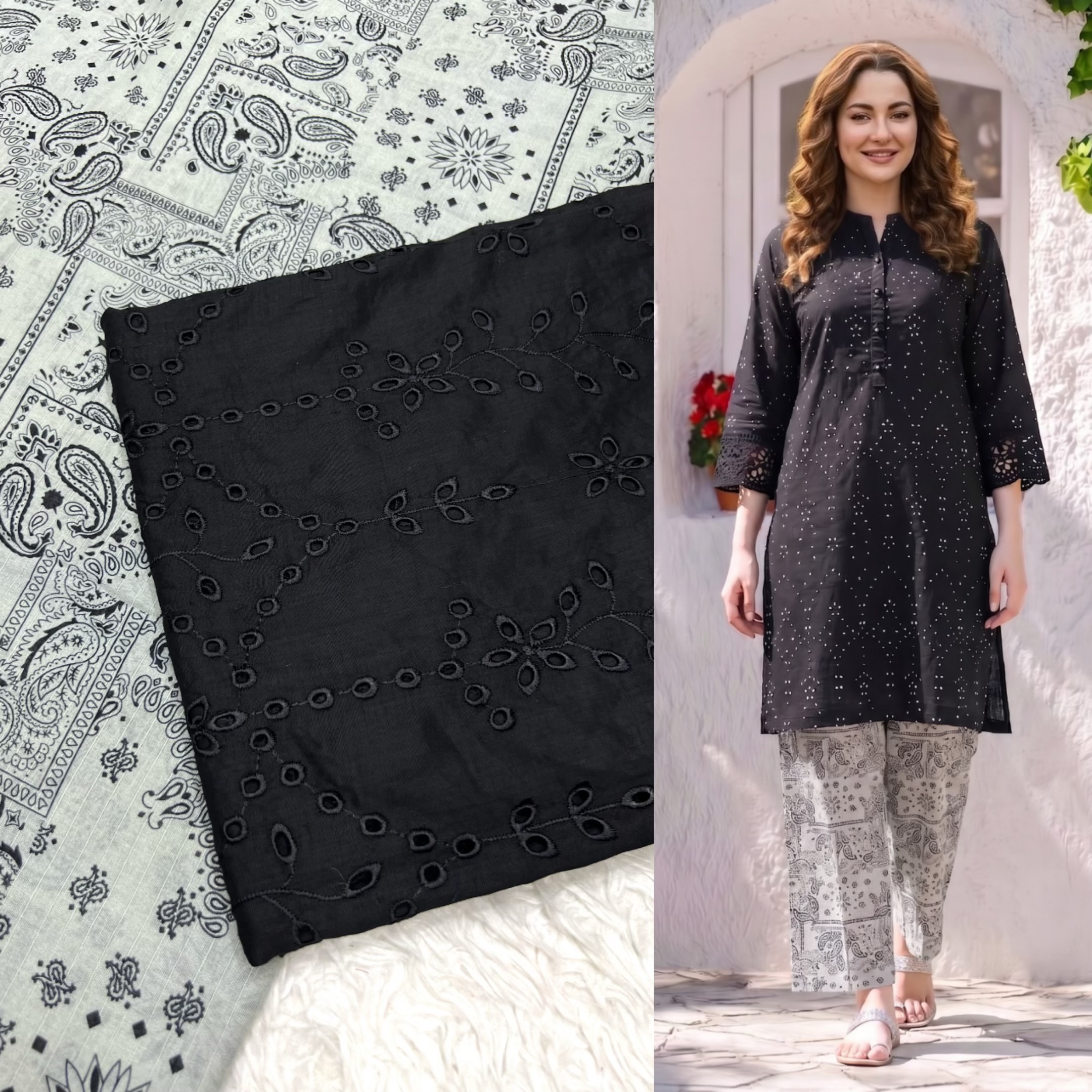 Chikenkari shirt + Printed trouser (4) Colors - Image 2