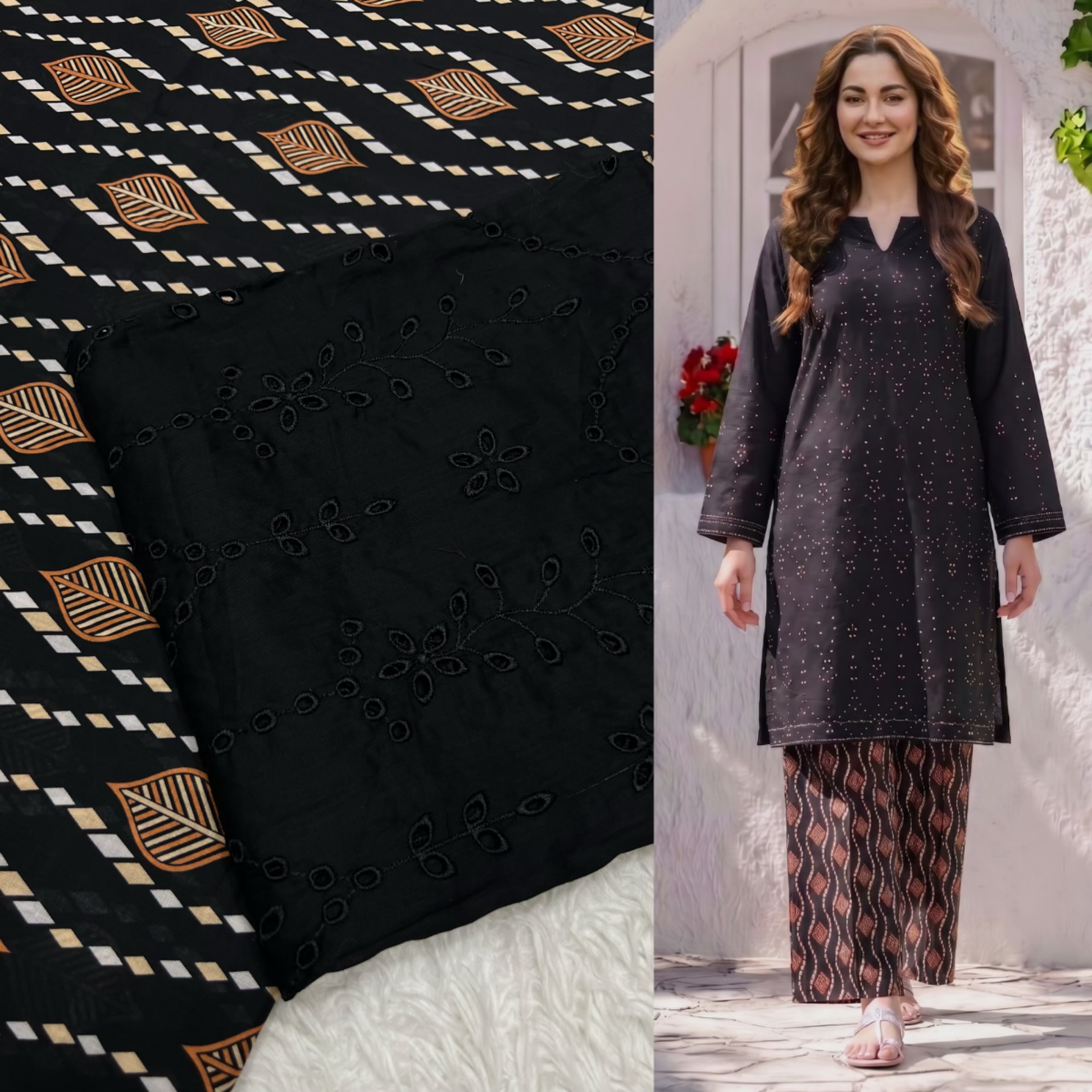 Chikenkari shirt + Printed trouser (4) Colors - Image 5