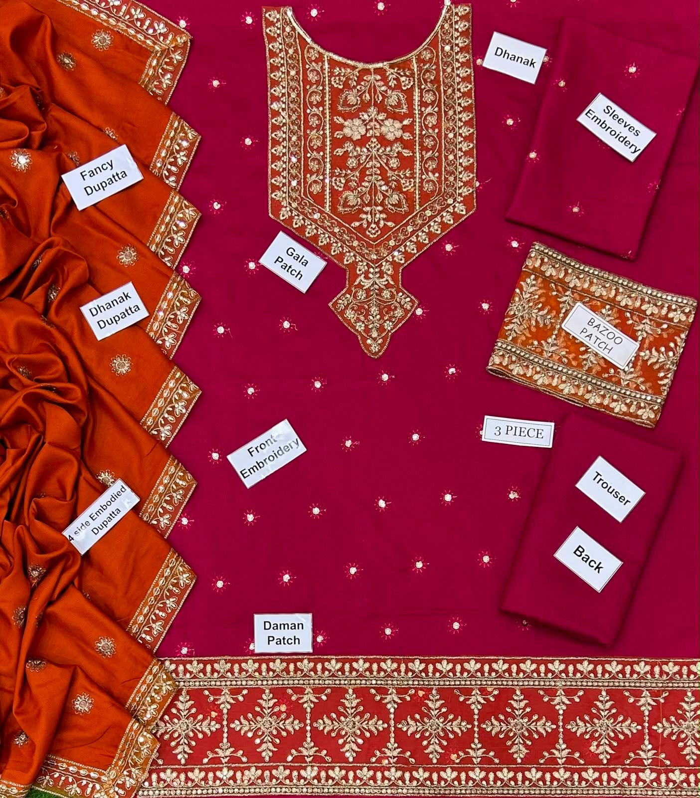 Dhanak 3Pc # HM-906 - Image 2